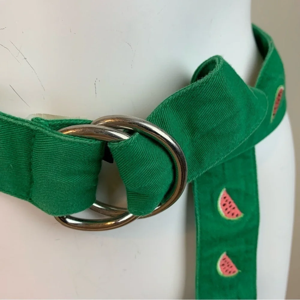 J Crew Watermelon D-Ring Fabric Belt- S/M
